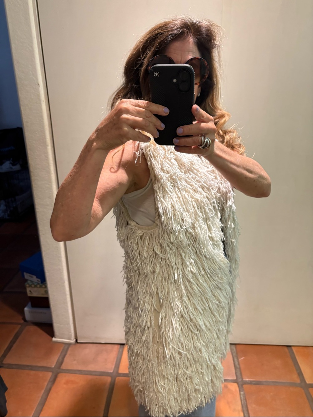 Isabel Marant Cream Fringed Open Vest - Picture 2 of 8